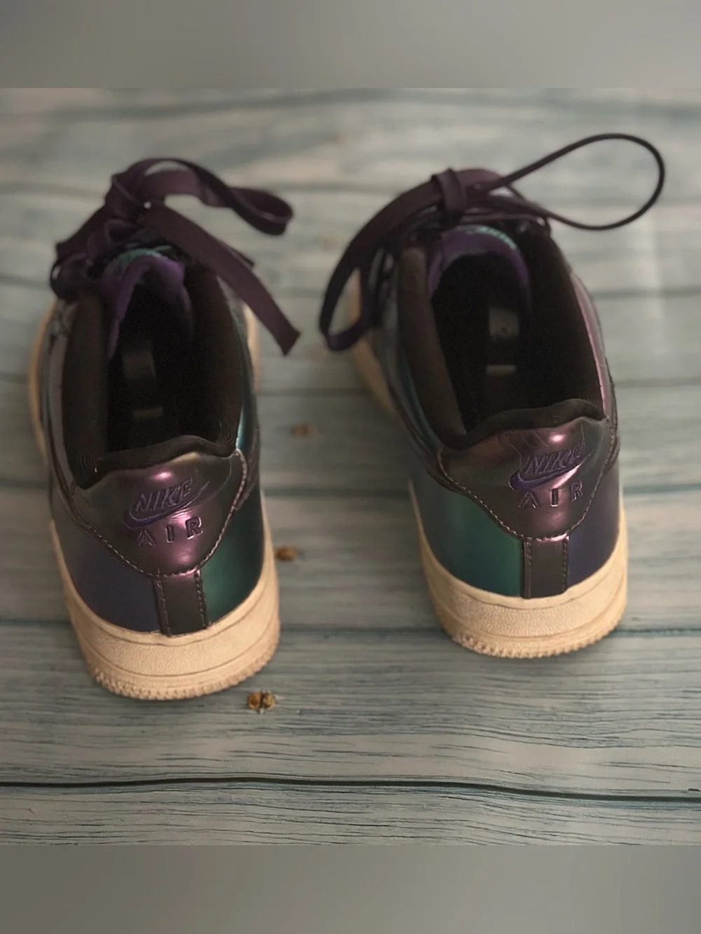 Nike AF1 Low Iridescent Metallic Neptune Green Purple Chameleon Lv8 | Size 4Y
